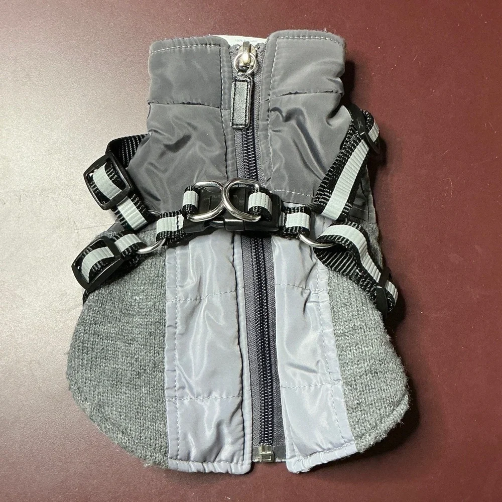 Top Paw Gray Dog Jacket with Harness